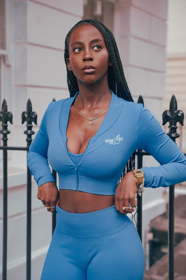 Blue 3 Piece set (Sports Bra)