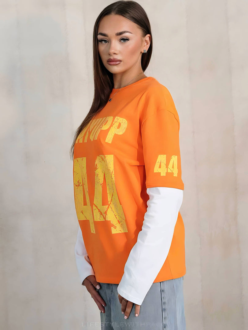 44 LAYERED TEE “ORANGE”